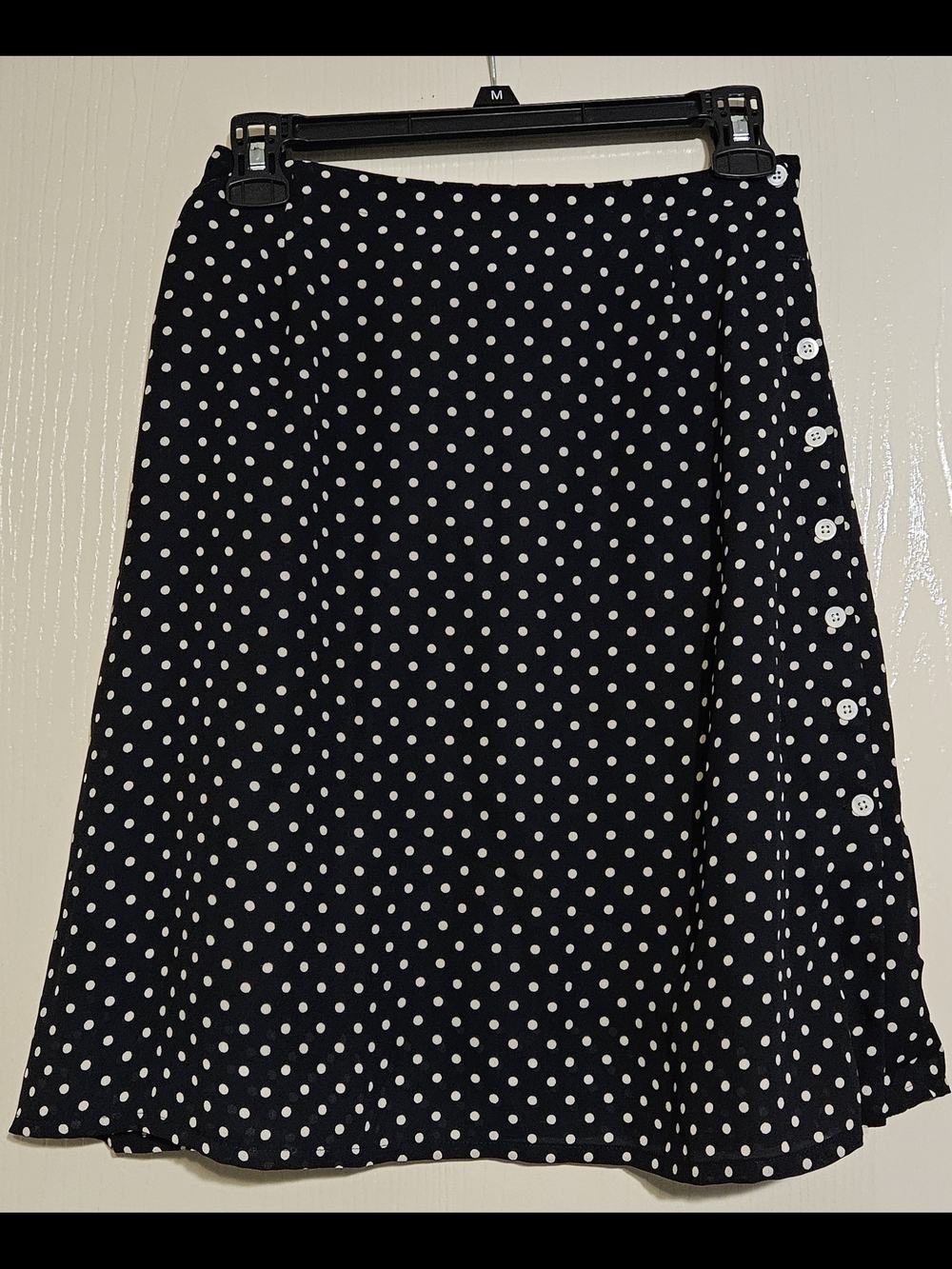 Banana Republic Black & White Polka Dot A-Line Skirt